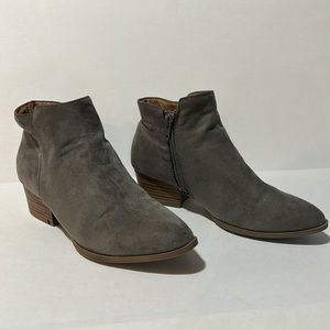 Suede Ankle Booties in Gray | Size: 7